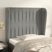 Uzglavlje s ušima svjetlosivo 93x23x118/128 cm baršunasto