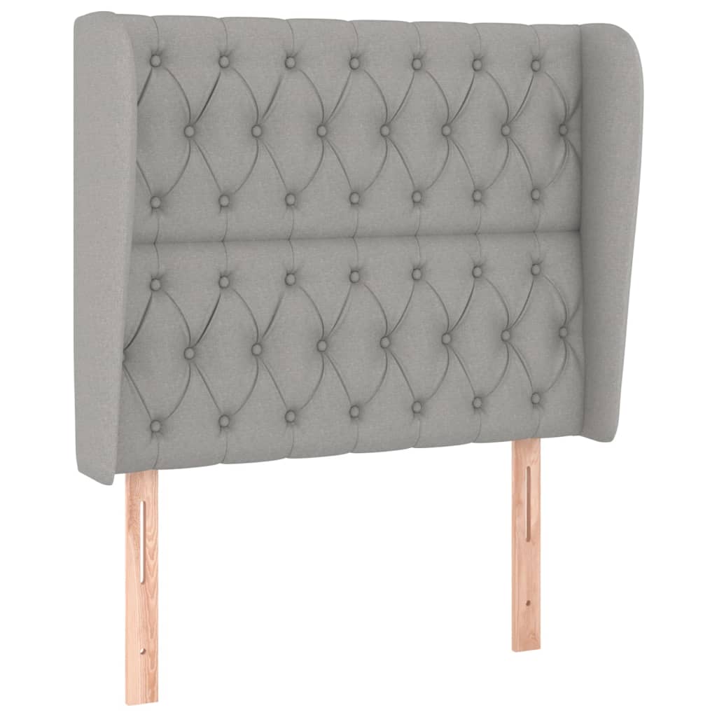 Uzglavlje s ušima svjetlosivo 93x23x118/128 cm od tkanine