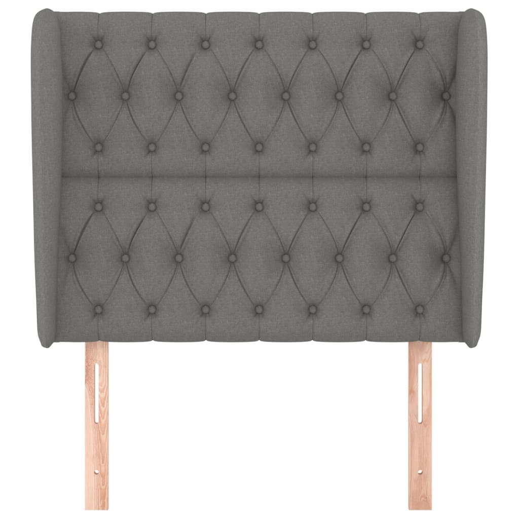Uzglavlje s ušima tamnosivo 93x23x118/128 cm od tkanine