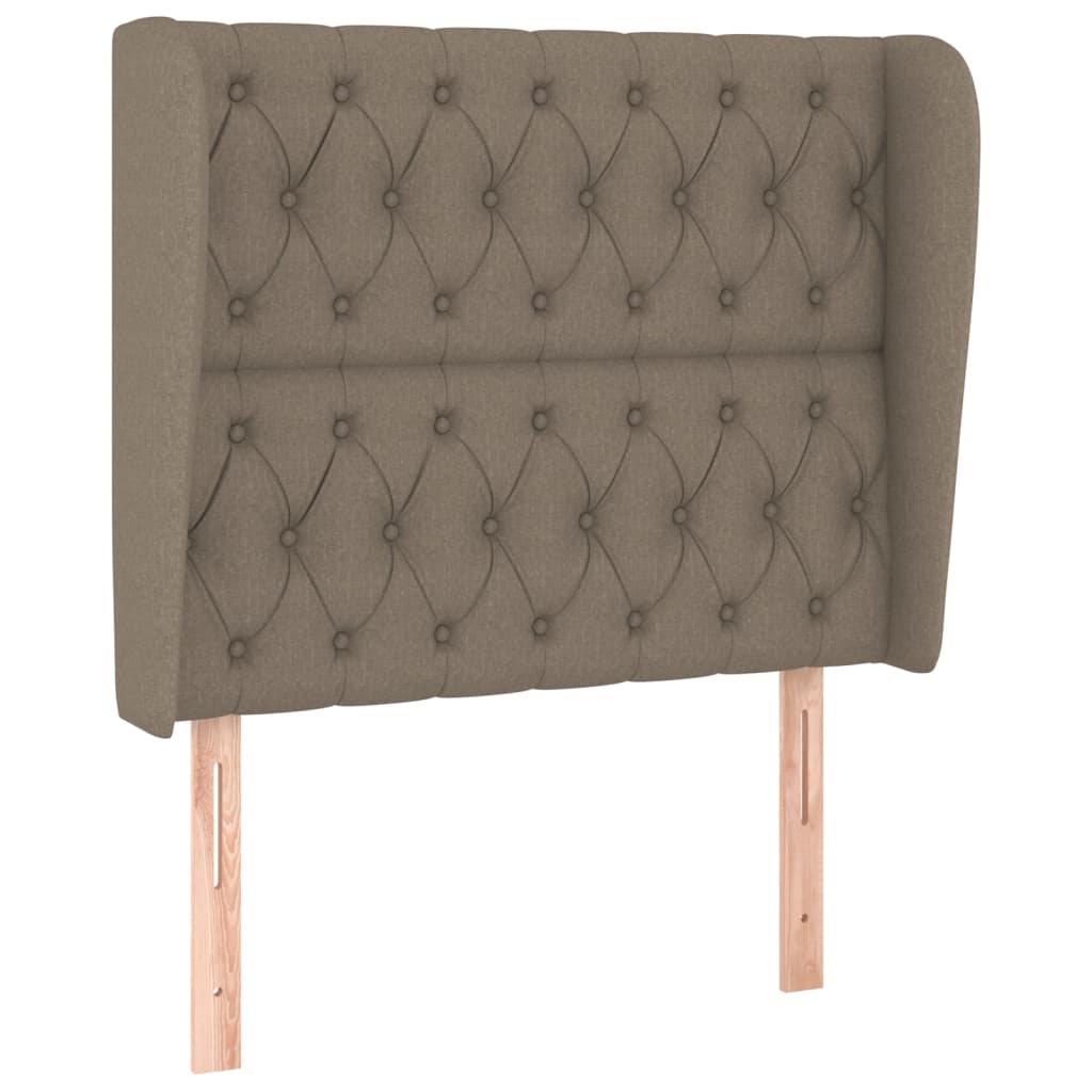 Uzglavlje s ušima smeđesivo 93x23x118/128 cm od tkanine