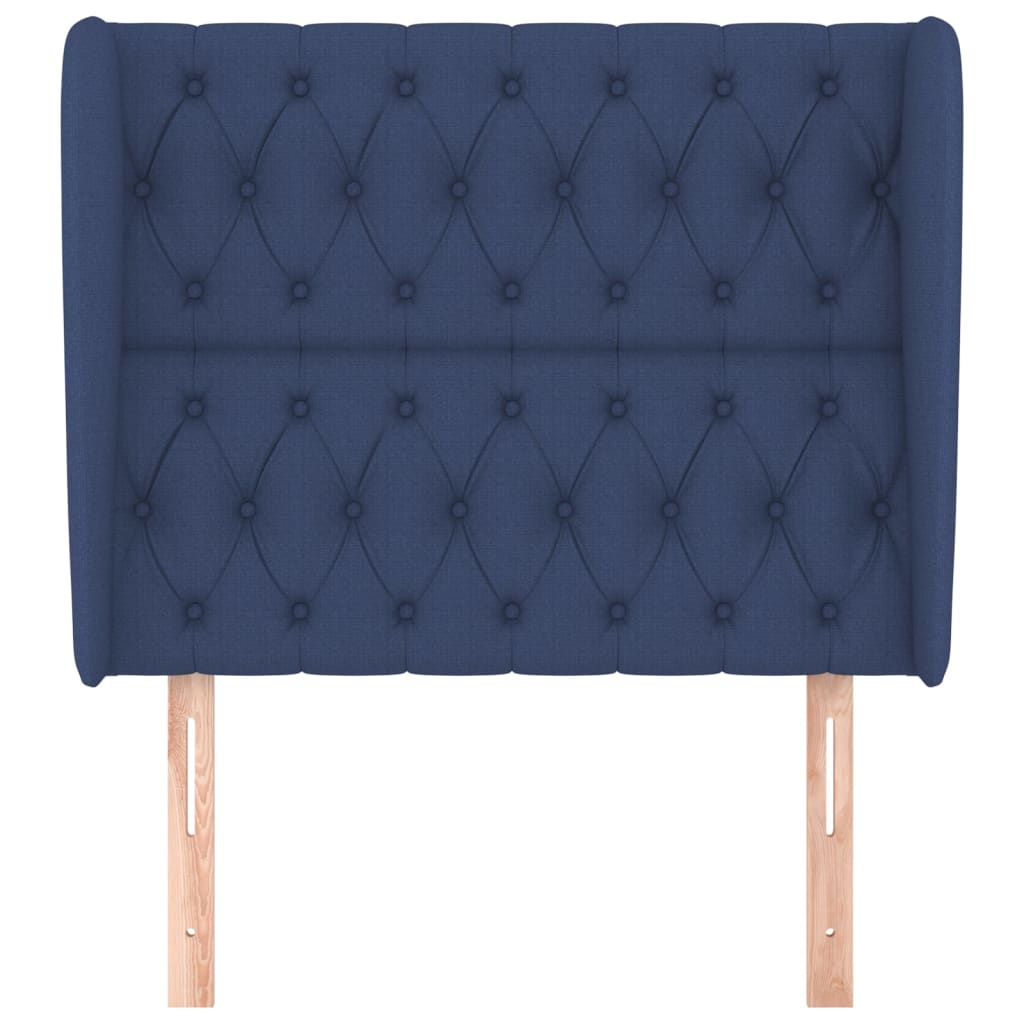 Uzglavlje s ušima plavo 93x23x118/128 cm od tkanine