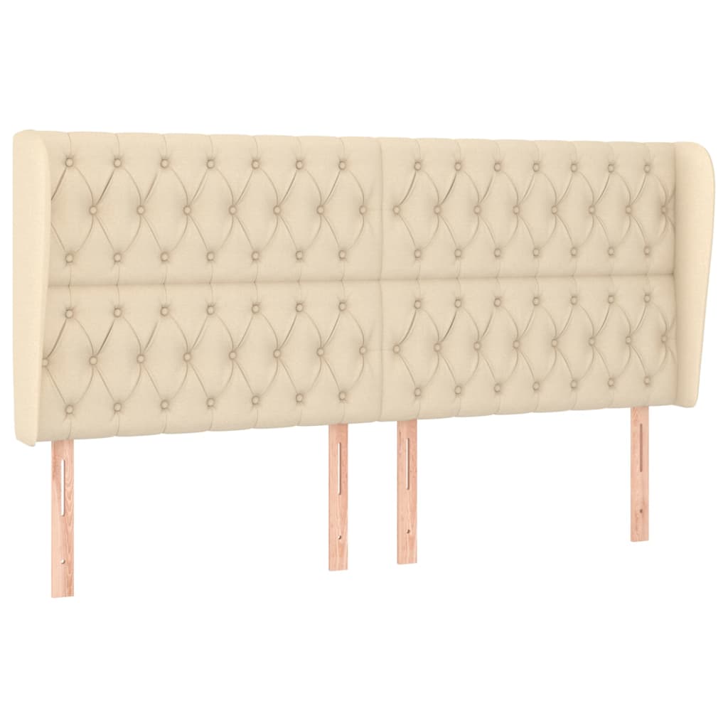 Uzglavlje s ušima krem 203x23x118/128 cm od tkanine