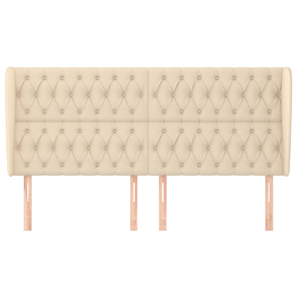 Uzglavlje s ušima krem 203x23x118/128 cm od tkanine