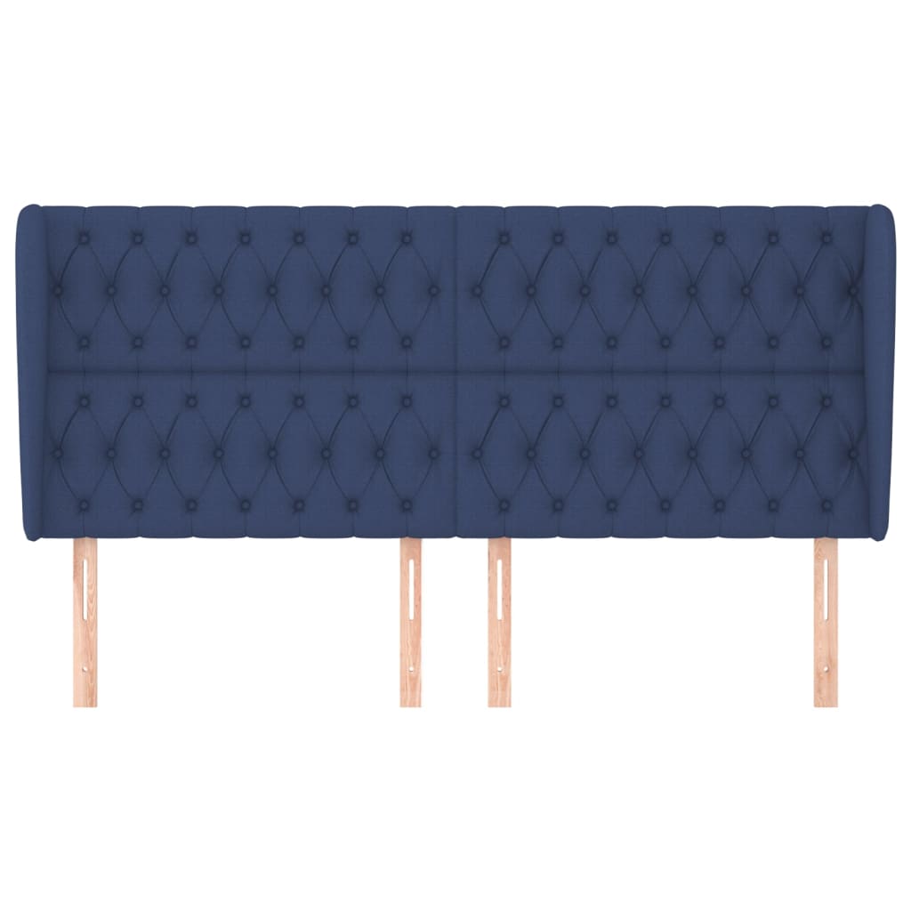 Uzglavlje s ušima plavo 203x23x118/128 cm od tkanine