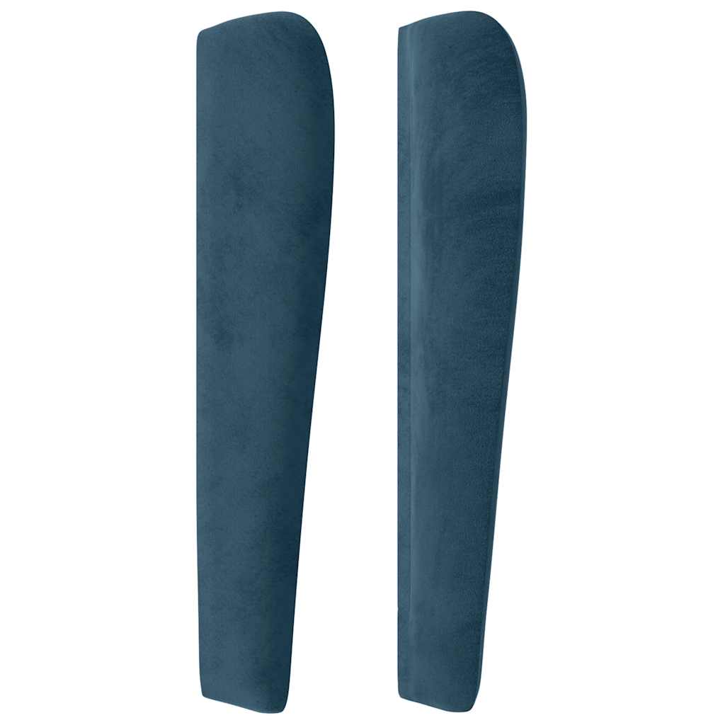 Uzglavlje s ušima tamnoplavo 93x23x118/128 cm baršunasto