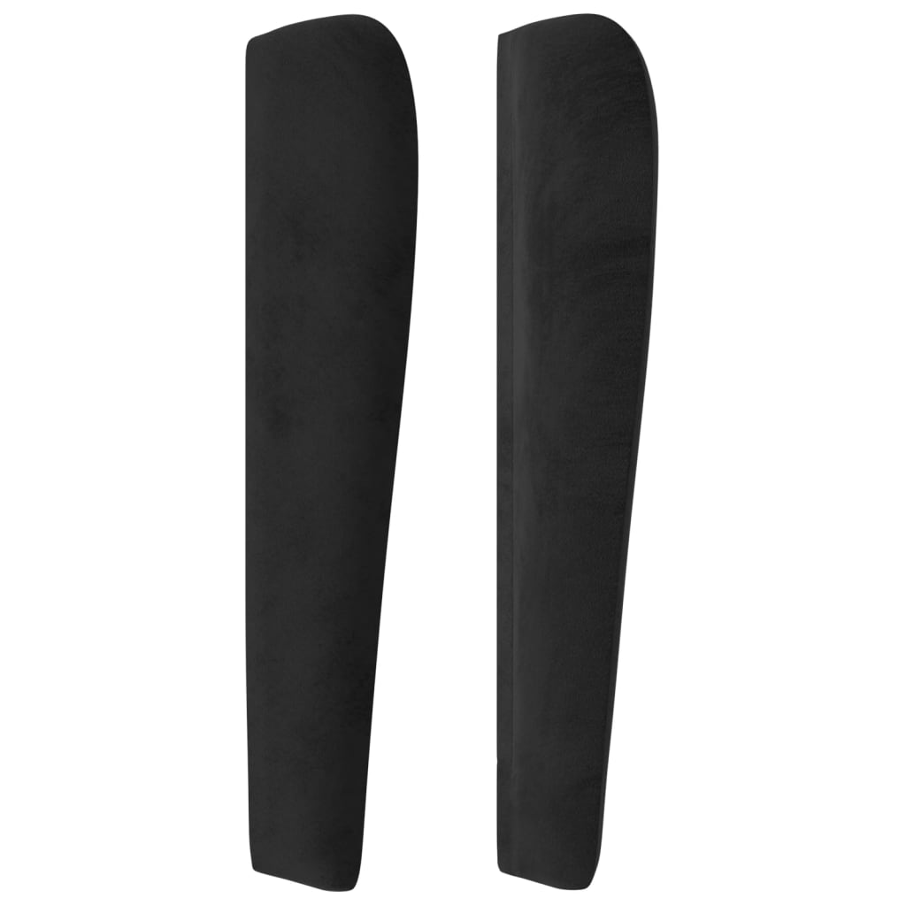 Uzglavlje s ušima crno 103x23x118/128 cm baršunasto
