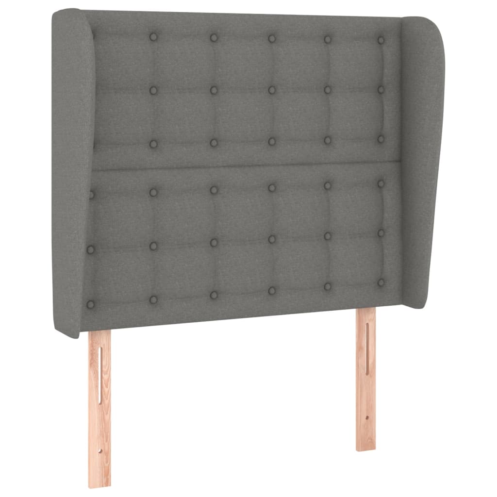 Uzglavlje s ušima tamnosivo 83 x 23 x 118/128 cm od tkanine