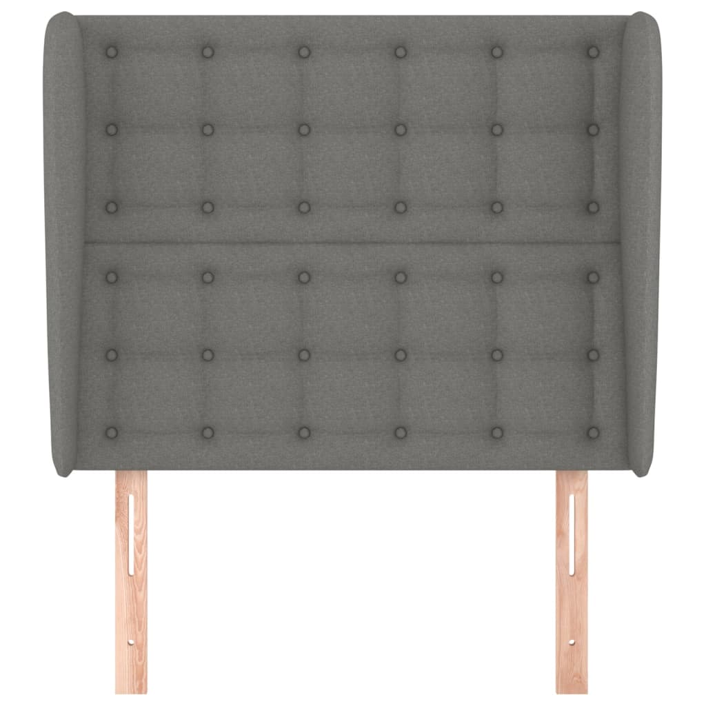 Uzglavlje s ušima tamnosivo 83 x 23 x 118/128 cm od tkanine