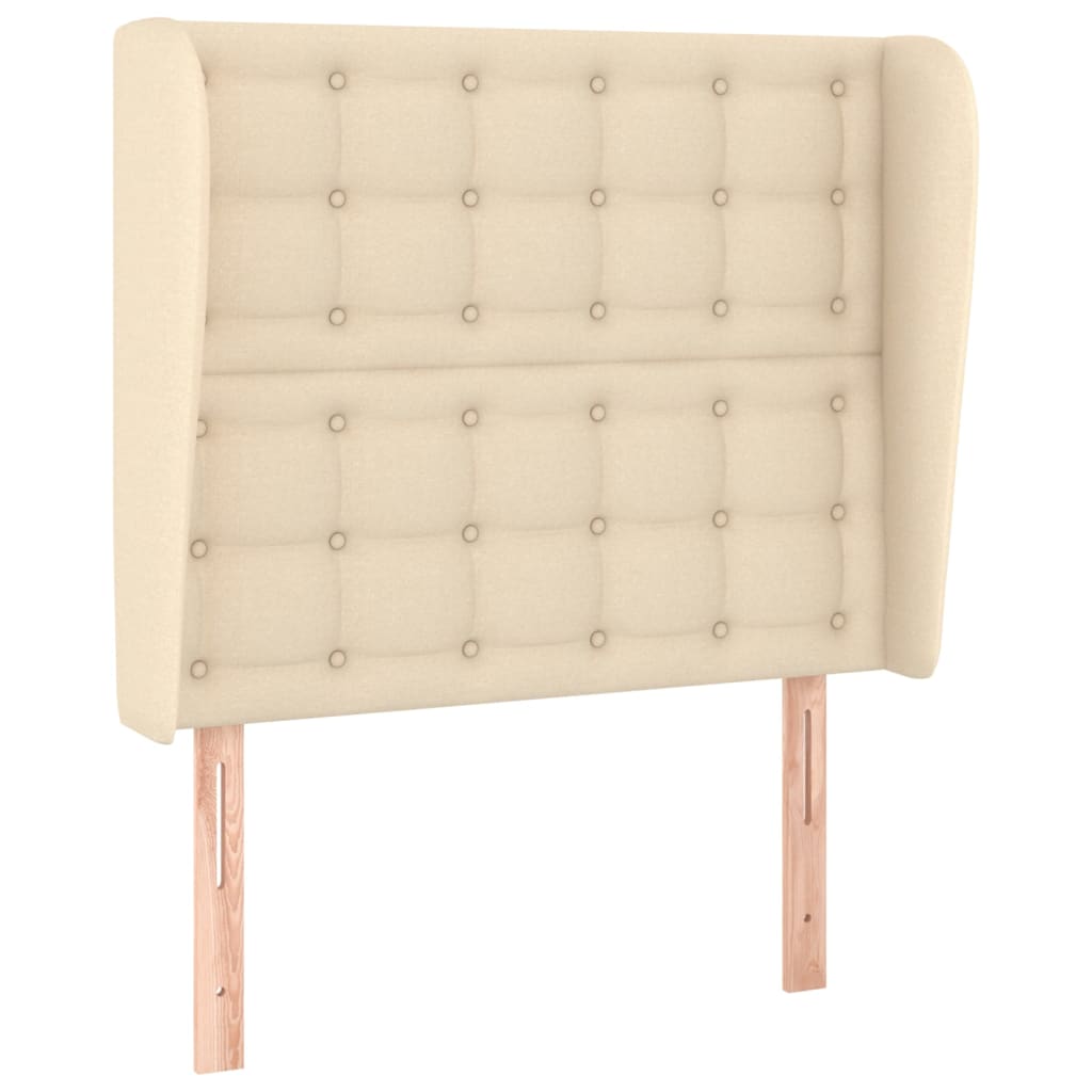 Uzglavlje s ušima krem 83 x 23 x 118/128 cm od tkanine