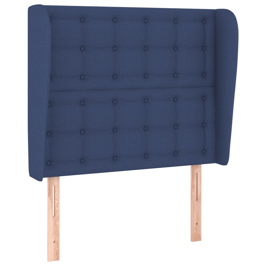 Uzglavlje s ušima plavo 93x23x118/128 cm od tkanine