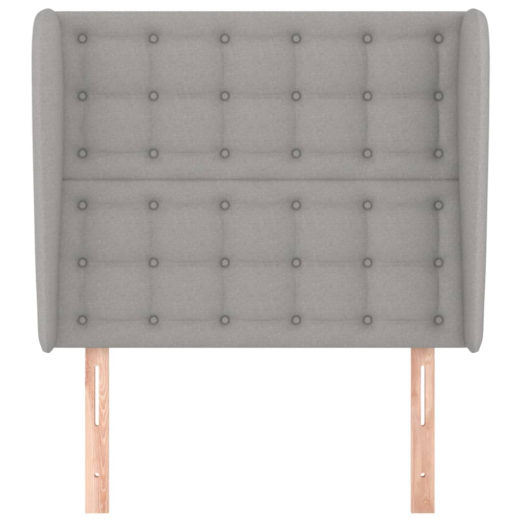 Uzglavlje s ušima svjetlosivo 103x23x118/128 cm od tkanine