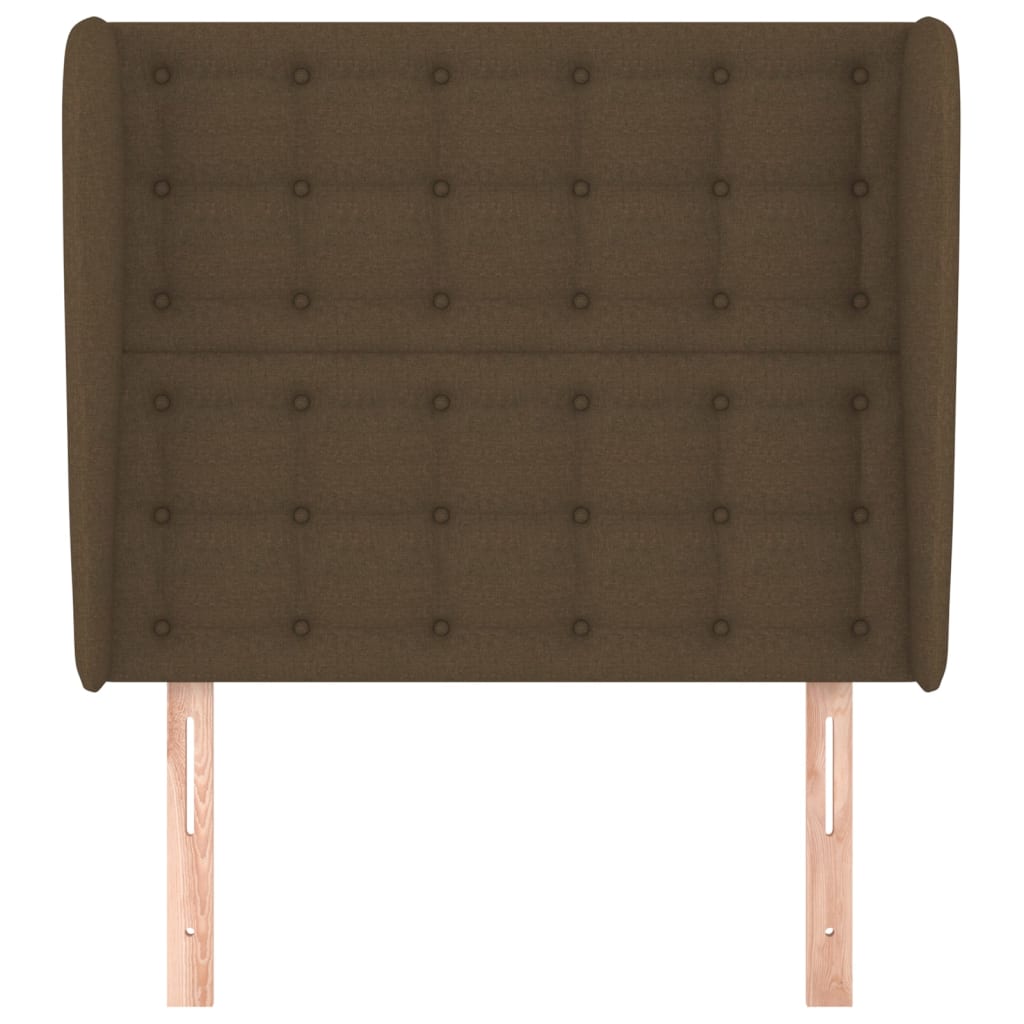 Uzglavlje s ušima tamnosmeđe 103x23x118/128 cm od tkanine