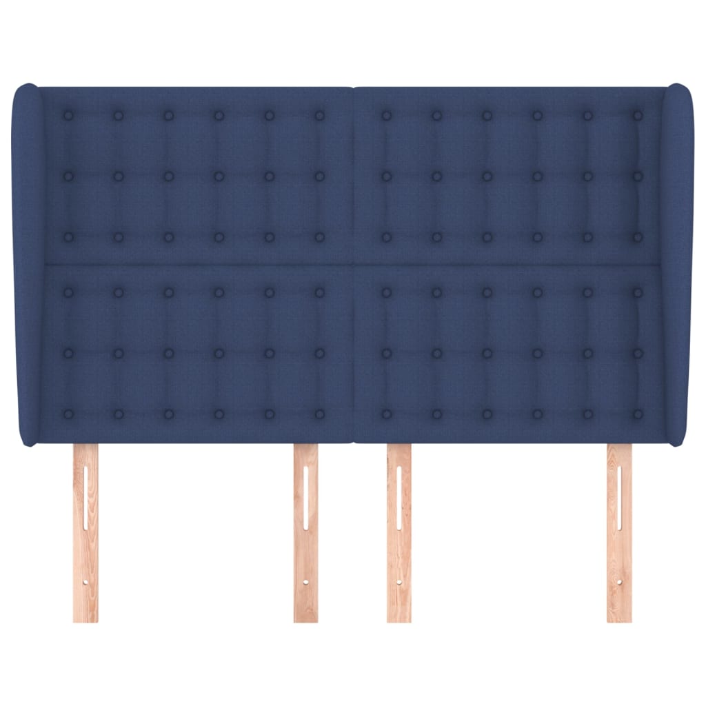 Uzglavlje s ušima plavo 147x23x118/128 cm od tkanine