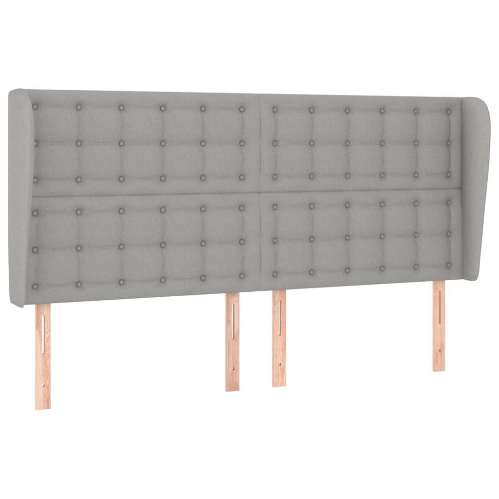 Uzglavlje s ušima svjetlosivo 183x23x118/128 cm od tkanine