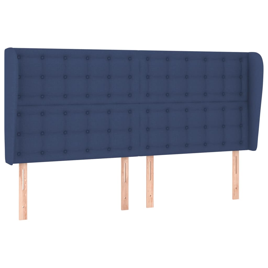 Uzglavlje s ušima plavo 183x23x118/128 cm od tkanine