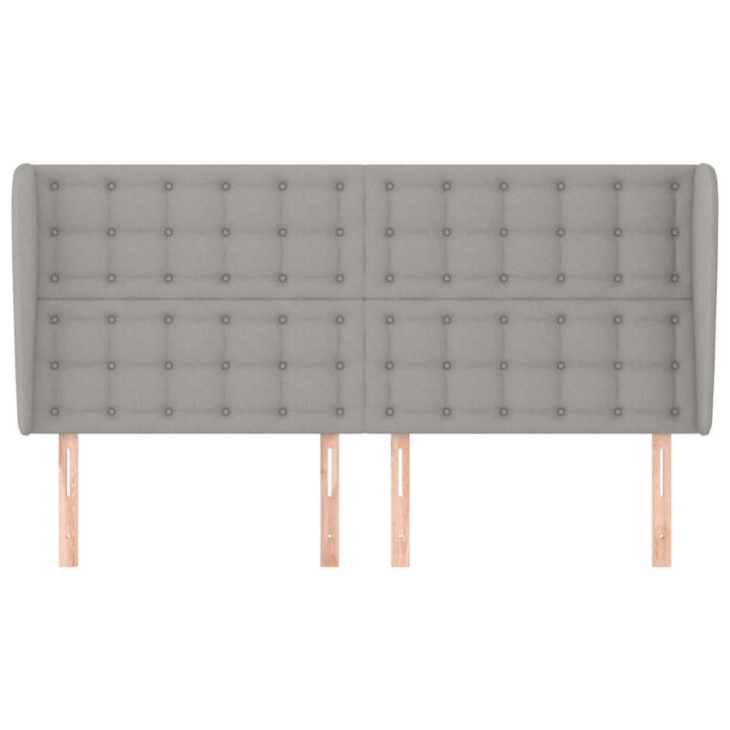 Uzglavlje s ušima svjetlosivo 203x23x118/128 cm od tkanine