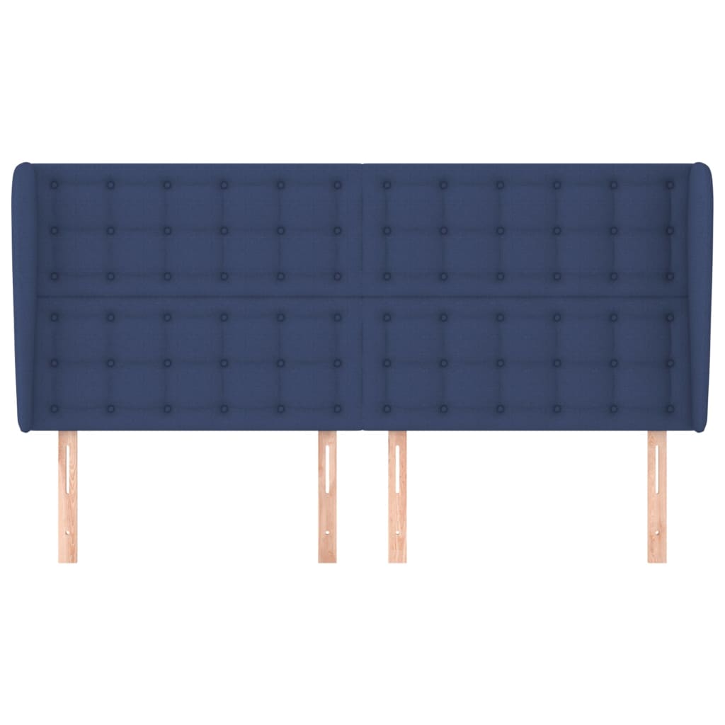 Uzglavlje s ušima plavo 203x23x118/128 cm od tkanine