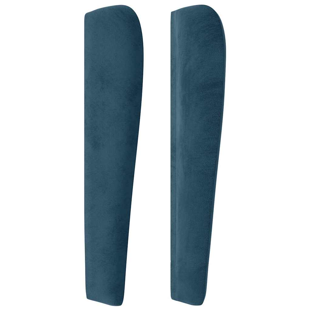 Uzglavlje s ušima tamnoplavo 203x23x118/128 cm baršunasto
