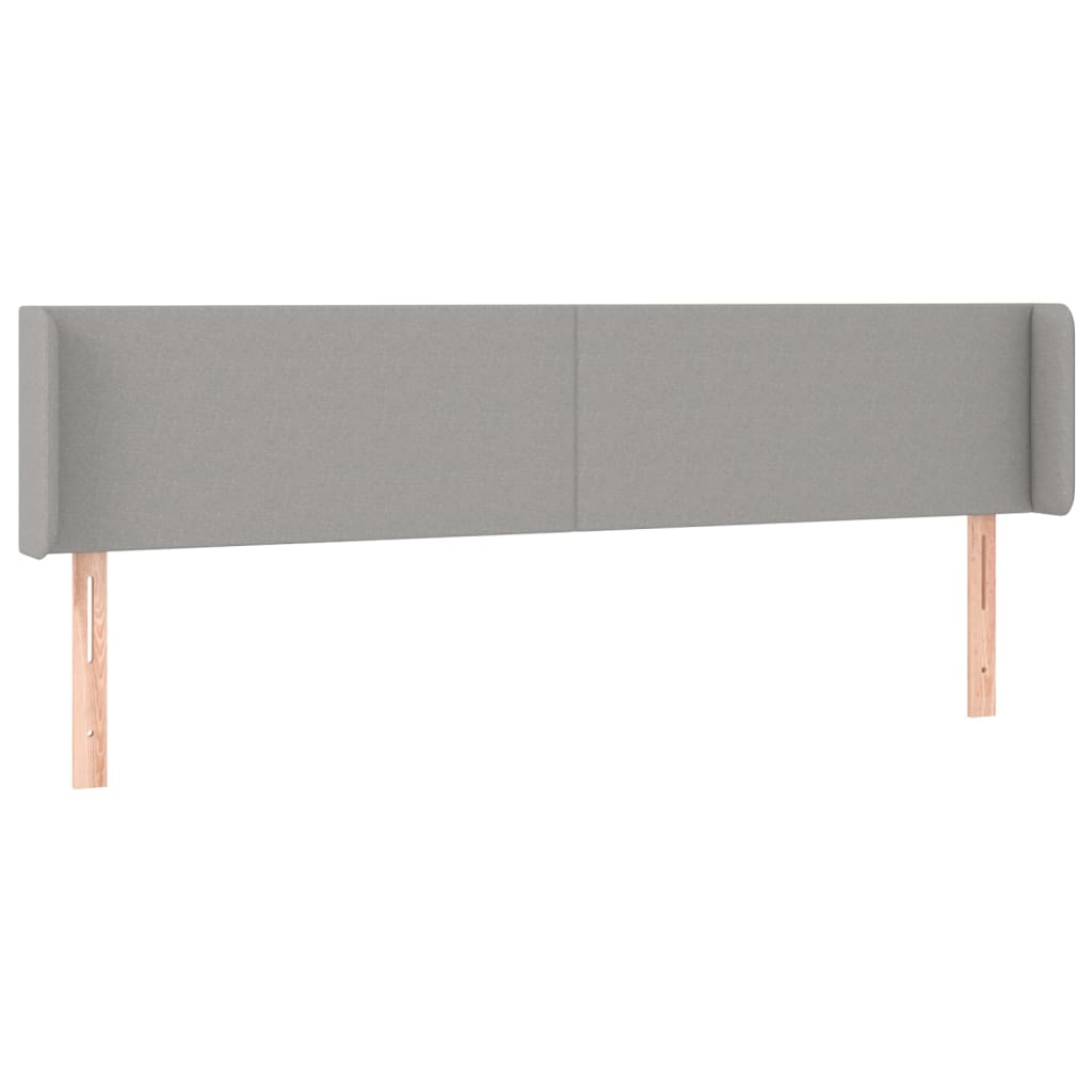 Uzglavlje s ušima svjetlosivo 203x16x78/88 cm od tkanine
