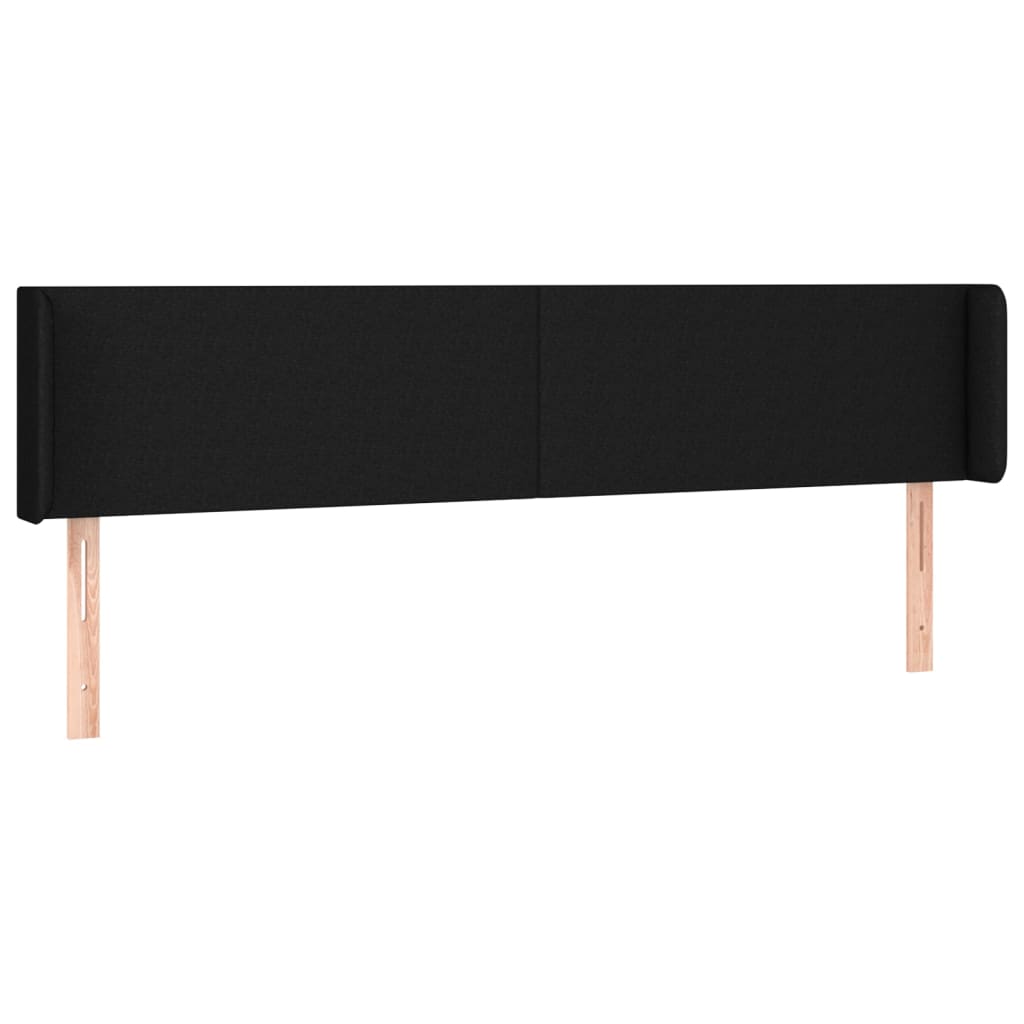 Uzglavlje s ušima crno 203x16x78/88 cm od tkanine