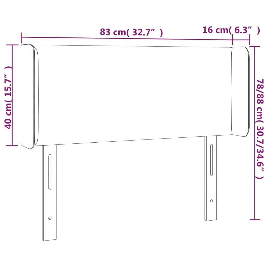 Uzglavlje s ušima krem 83x16x78/88 cm od od umjetne kože