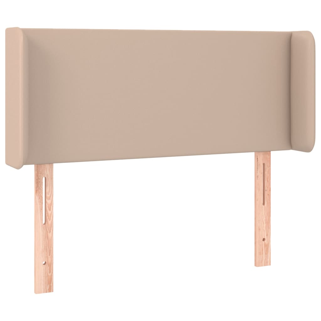 Uzglavlje s ušima boja cappuccina 103x16x78/88 cm umjetna koža