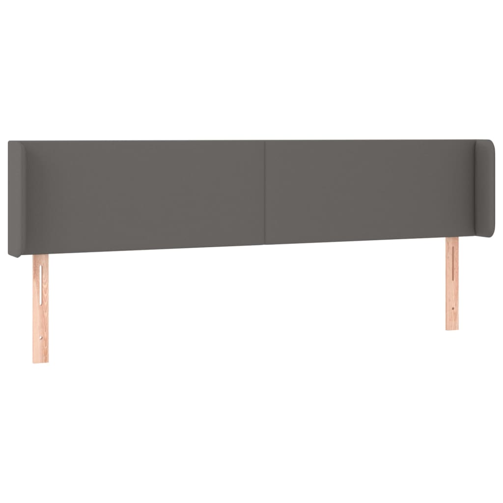 Uzglavlje s ušima sivo 183x16x78/88 cm umjetna koža