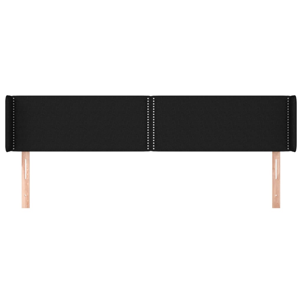 Uzglavlje s ušima crno 163x16x78/88 cm od tkanine