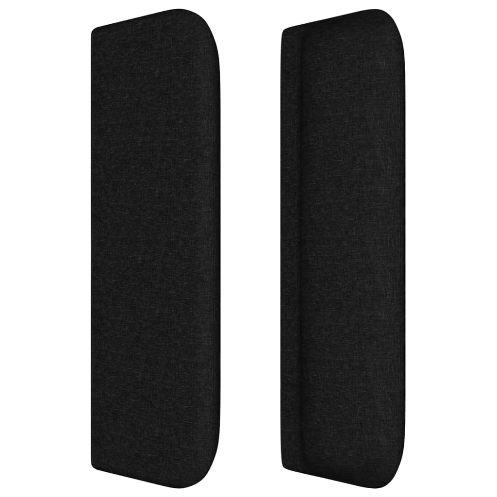 Uzglavlje s ušima crno 183x16x78/88 cm od tkanine