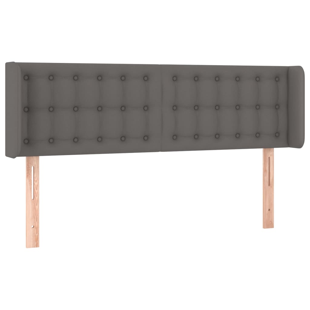 Uzglavlje s ušima sivo 147x16x78/88 cm od umjetne kože
