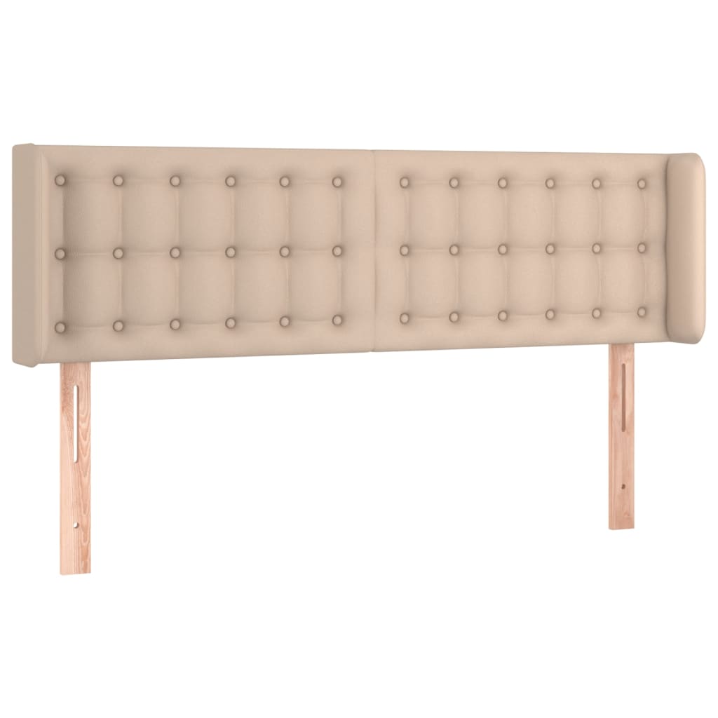 Uzglavlje s ušima boja cappuccina 147x16x78/88 cm umjetna koža