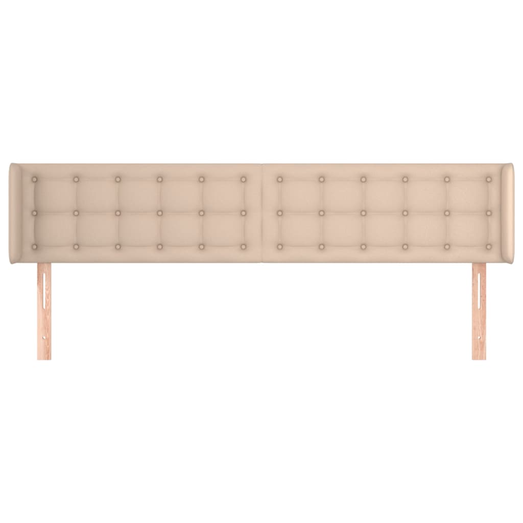 Uzglavlje s ušima boja cappuccina 163x16x78/88 cm umjetna koža