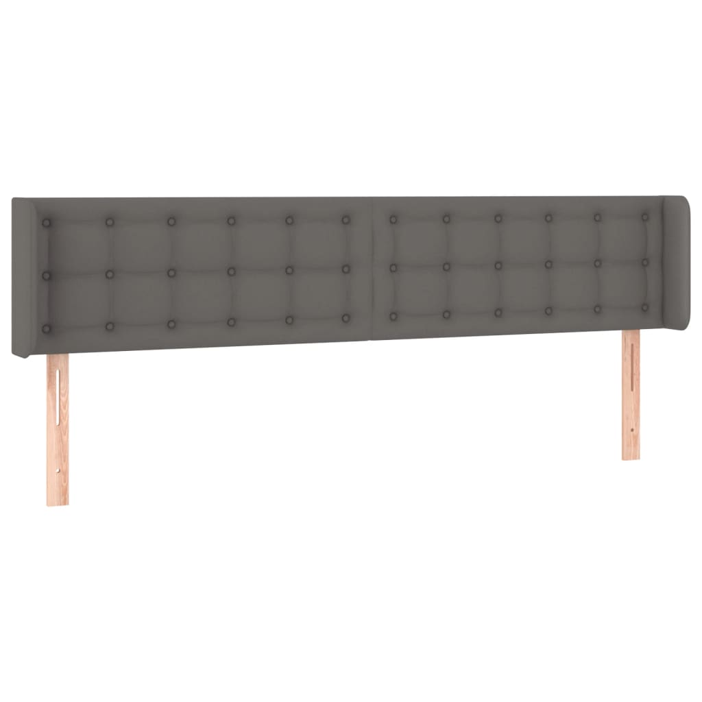 Uzglavlje s ušima sivo 183x16x78/88 cm umjetna koža