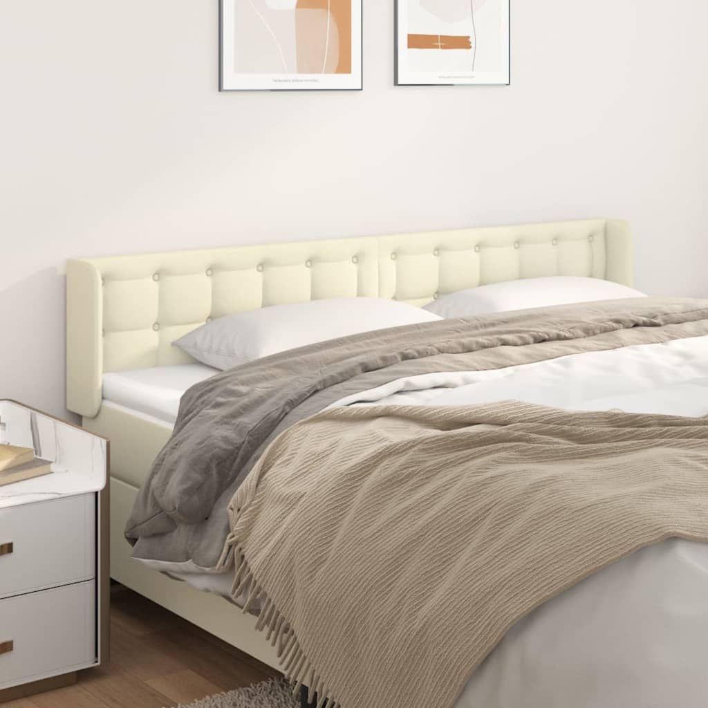 Uzglavlje s ušima krem 203x16x78/88 cm od umjetne kože