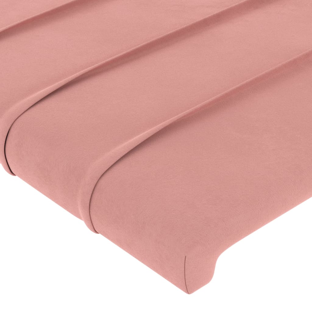 Uzglavlje s ušima ružičasto 203x16x78/88 cm baršunasto