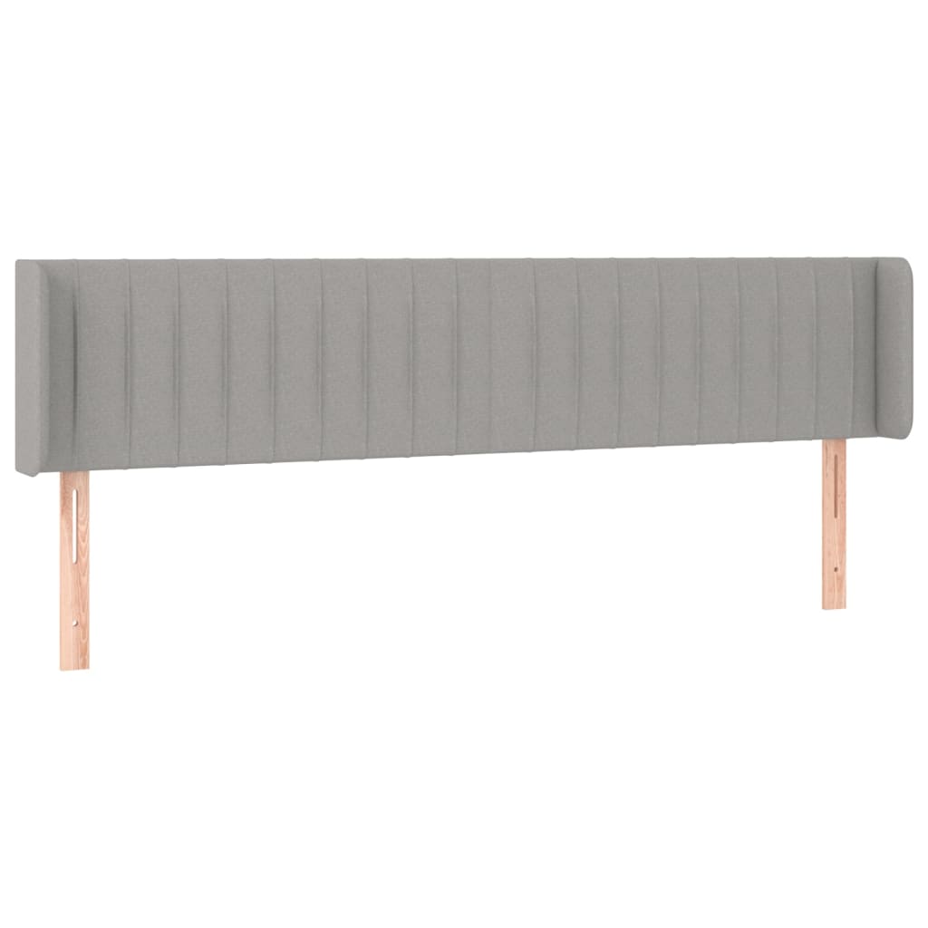 Uzglavlje s ušima svjetlosivo 203x16x78/88 cm od tkanine