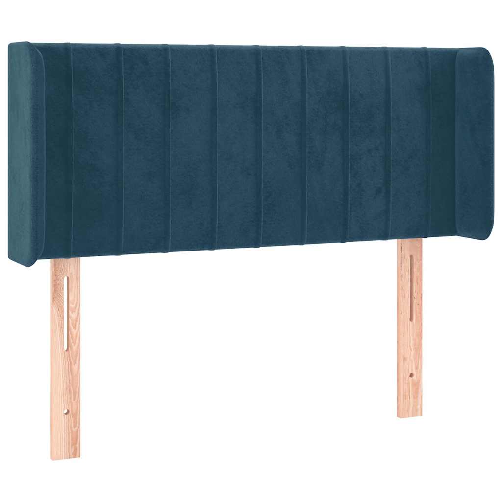 Uzglavlje s ušima tamnoplavo 103x16x78/88 cm baršunasto