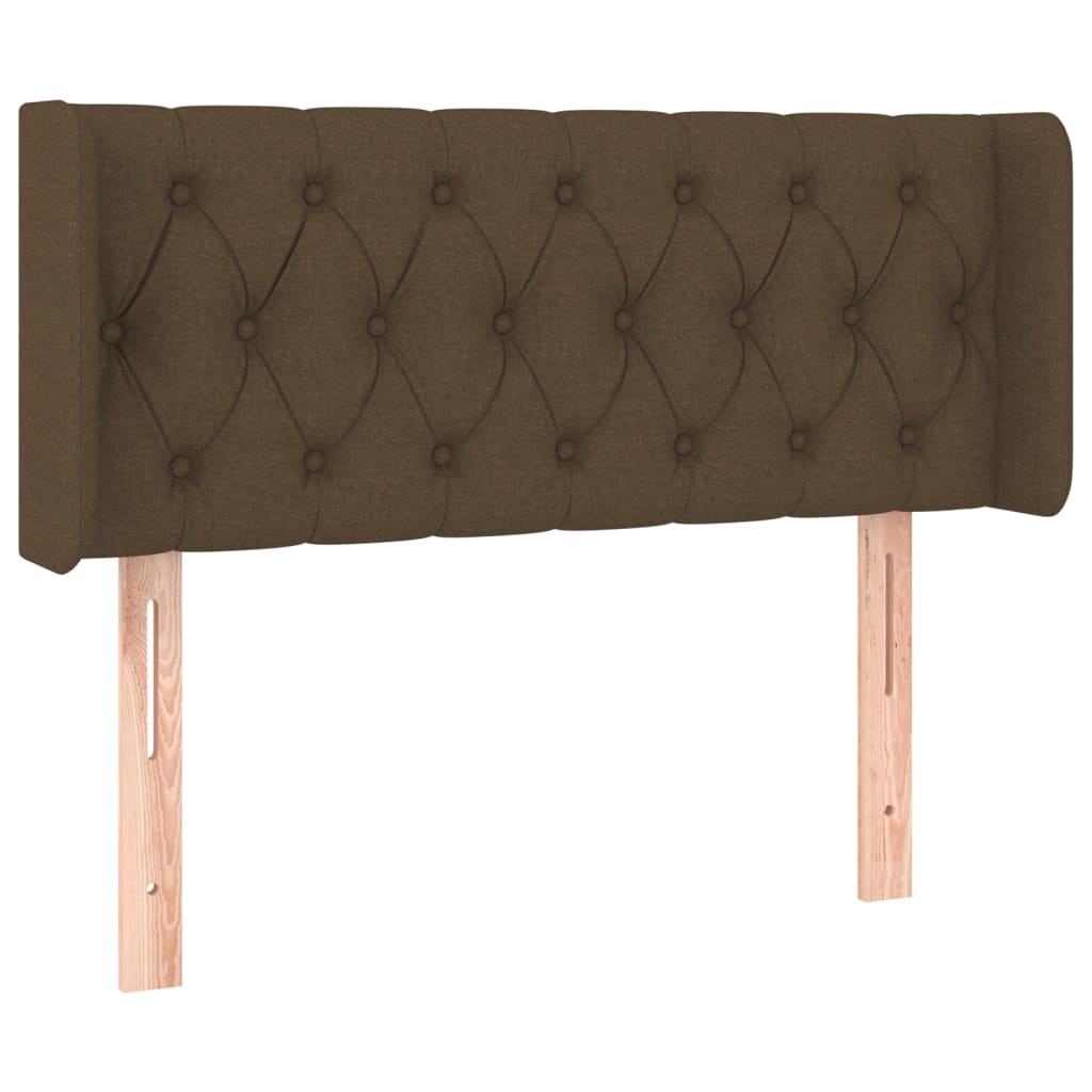 Uzglavlje s ušima tamnosmeđe 103x16x78/88 cm od tkanine