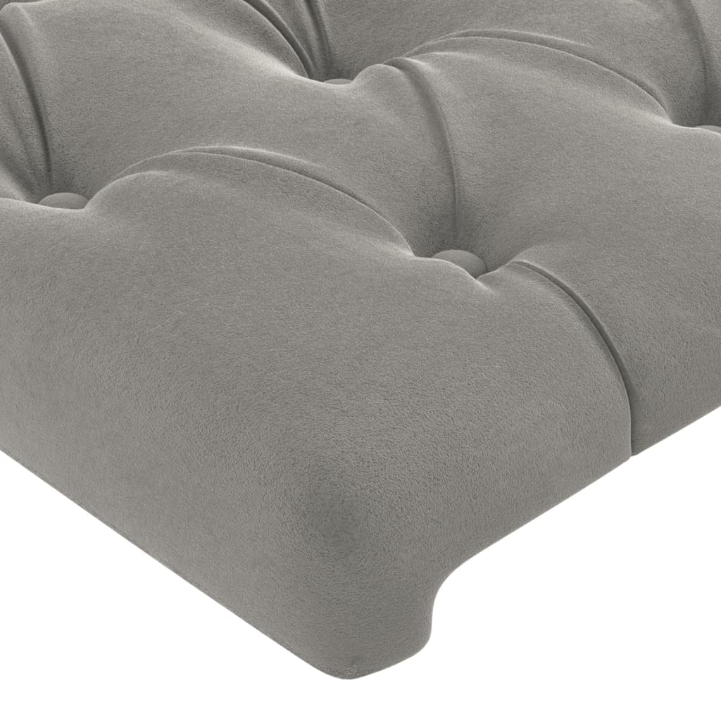 Uzglavlje s ušima svjetlosivo 83x16x78/88 cm baršunasto