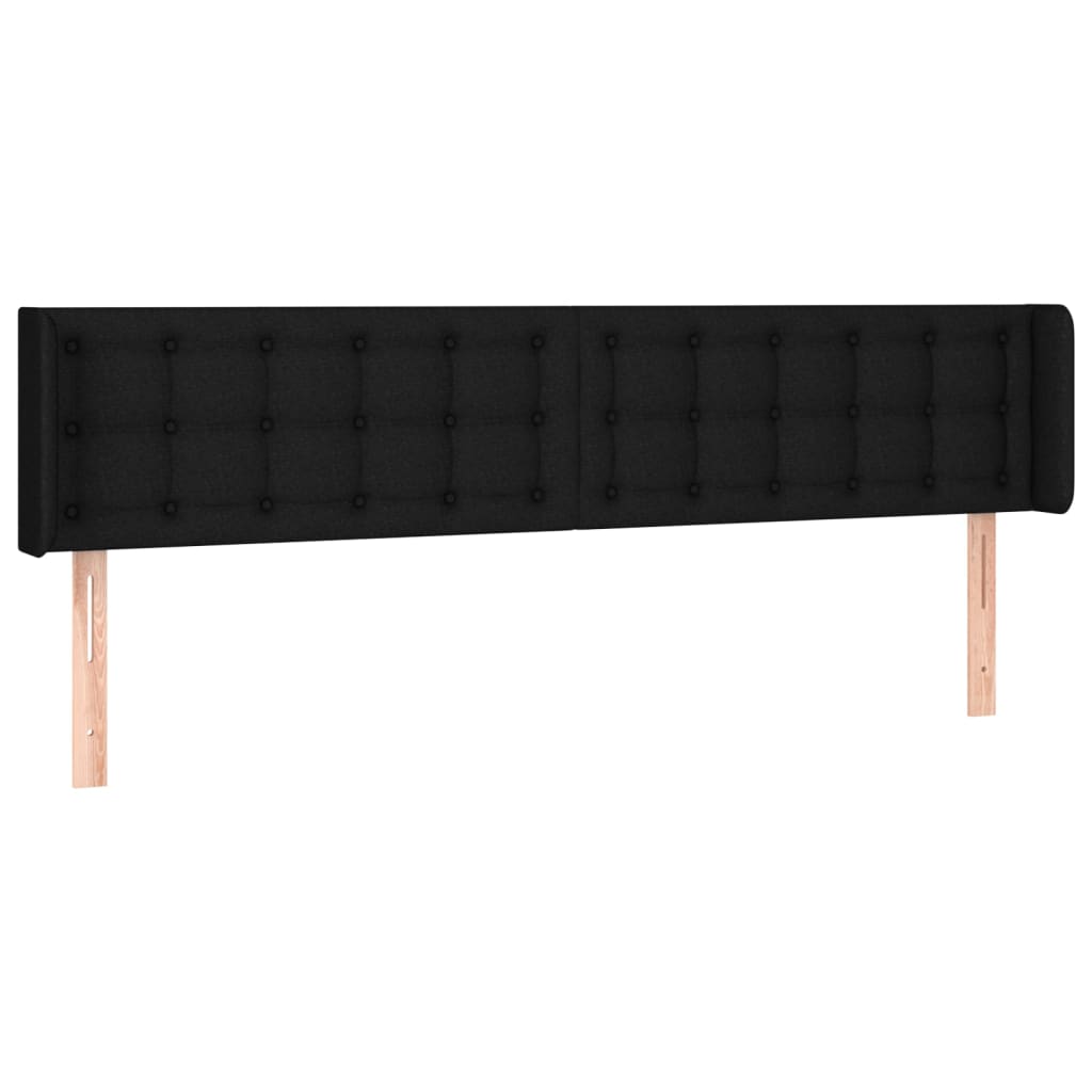 Uzglavlje s ušima crno 163x16x78/88 cm od tkanine