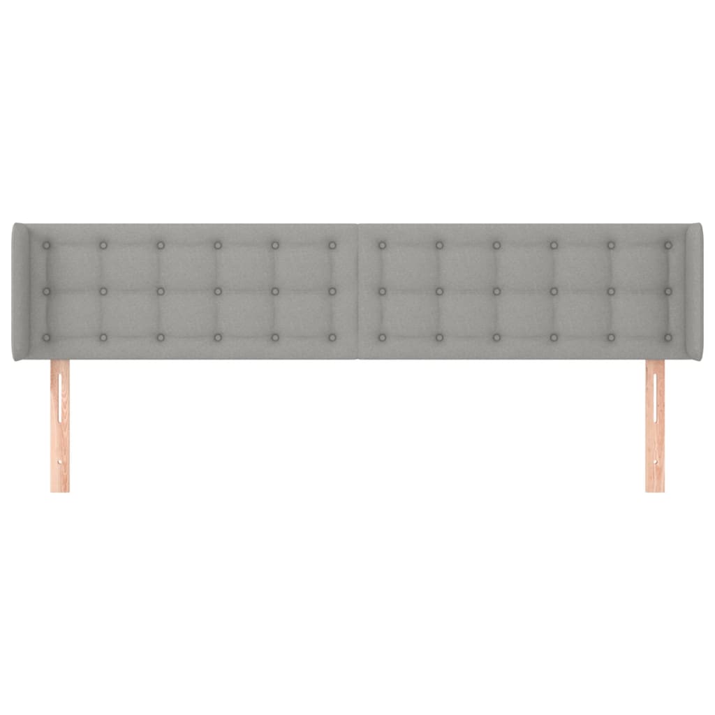 Uzglavlje s ušima svjetlosivo 203x16x78/88 cm od tkanine