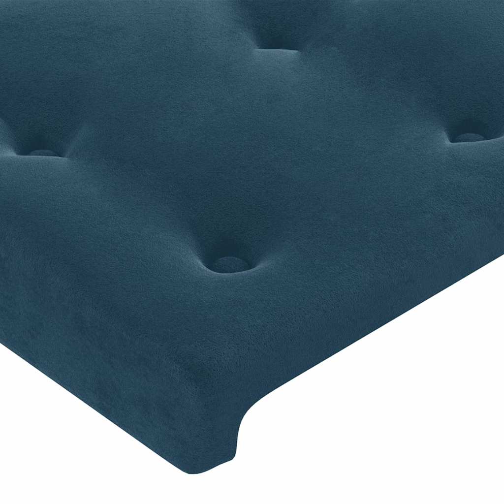 Uzglavlje s ušima tamnoplavo 93x16x78/88 cm baršunasto