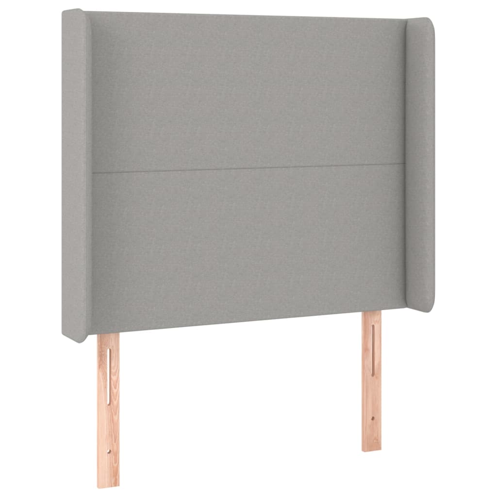 Uzglavlje s ušima svjetlosivo 83x16x118/128 cm od tkanine