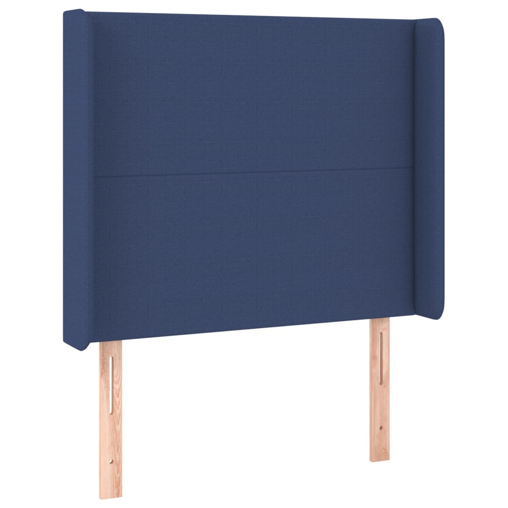 Uzglavlje s ušima plavo 93x16x118/128 cm od tkanine