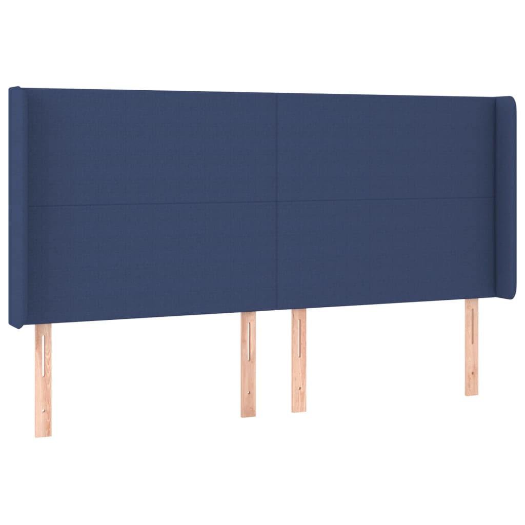 Uzglavlje s ušima plavo 163x16x118/128 cm od tkanine