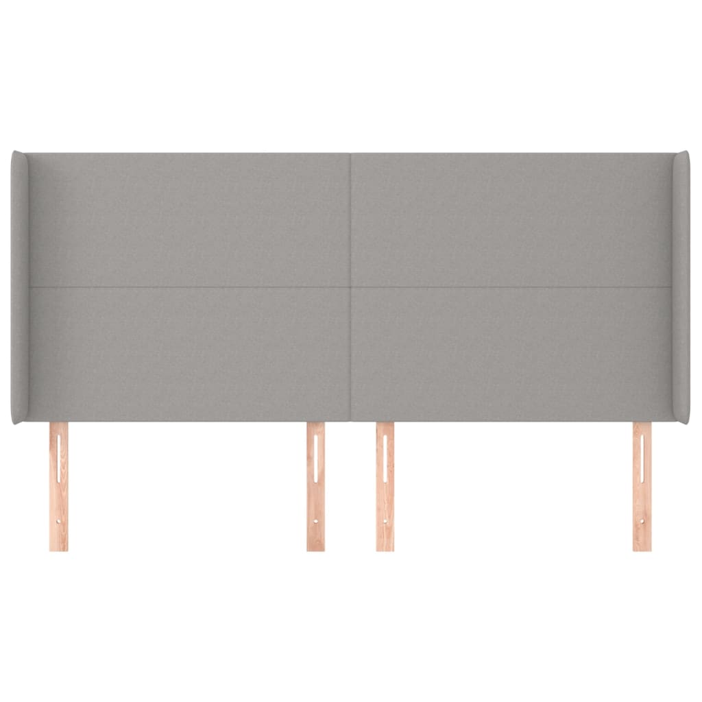 Uzglavlje s ušima svjetlosivo 203x16x118/128 cm od tkanine