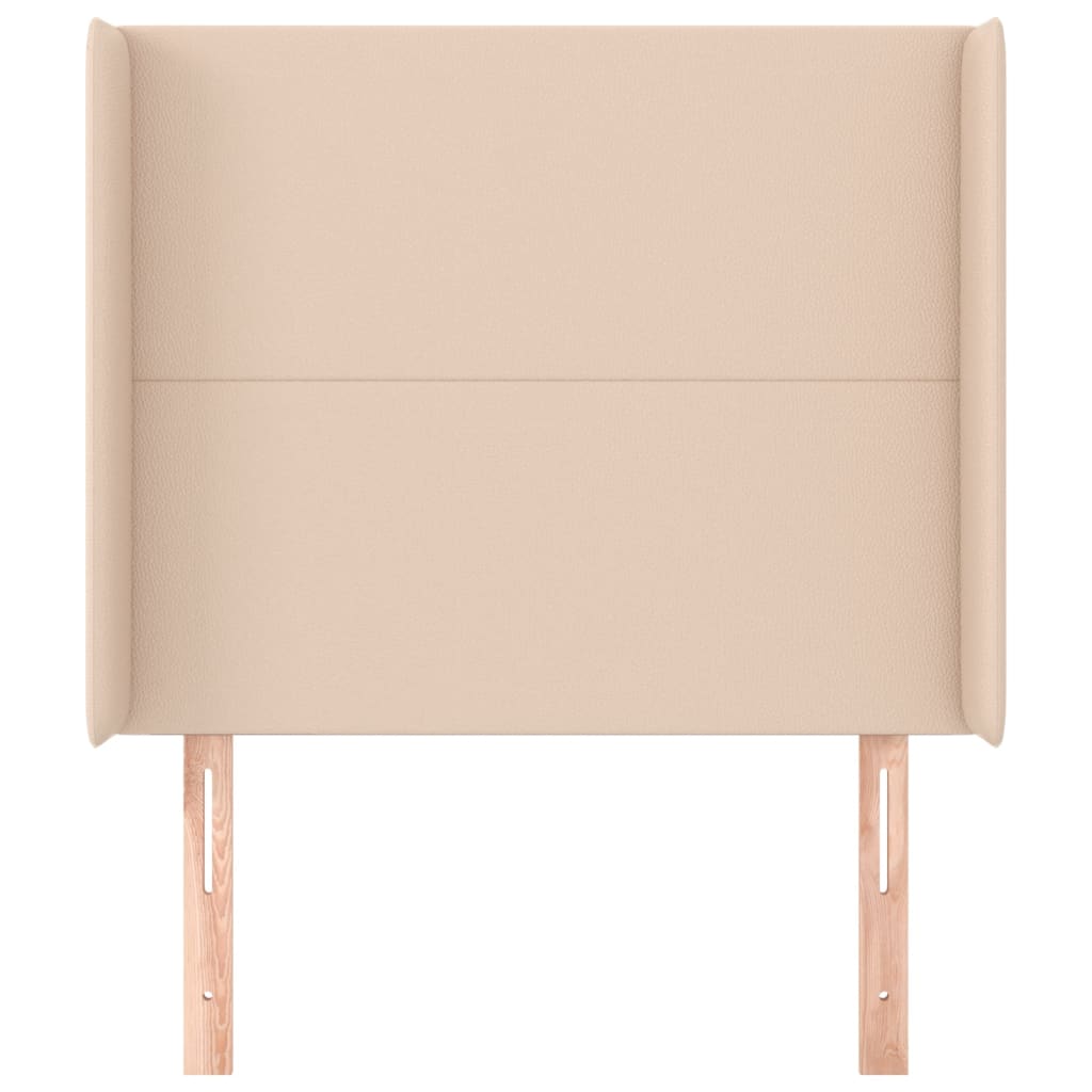 Uzglavlje s ušima boja cappuccina 93x16x118/128 cm umjetna koža