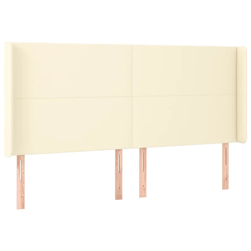 Uzglavlje s ušima krem 163x16x118/128 cm od umjetne kože