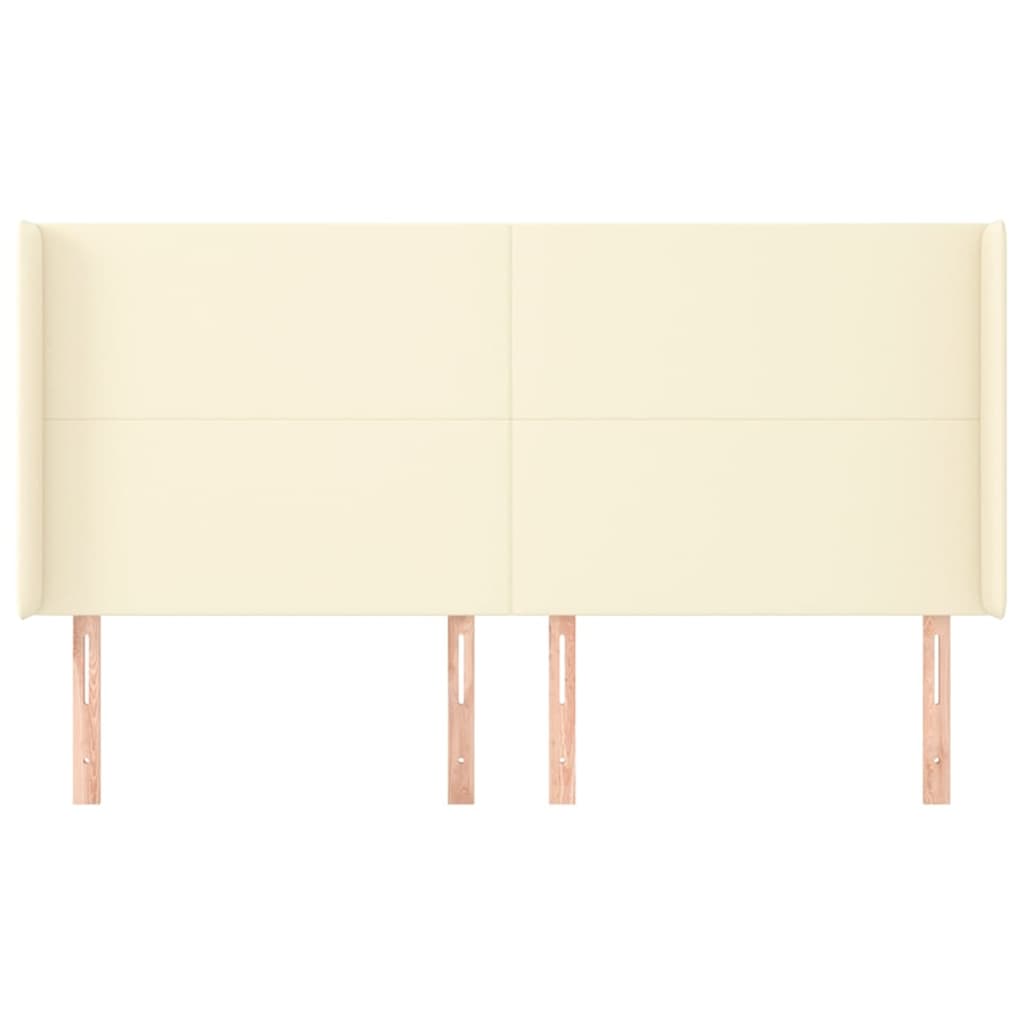 Uzglavlje s ušima krem 163x16x118/128 cm od umjetne kože