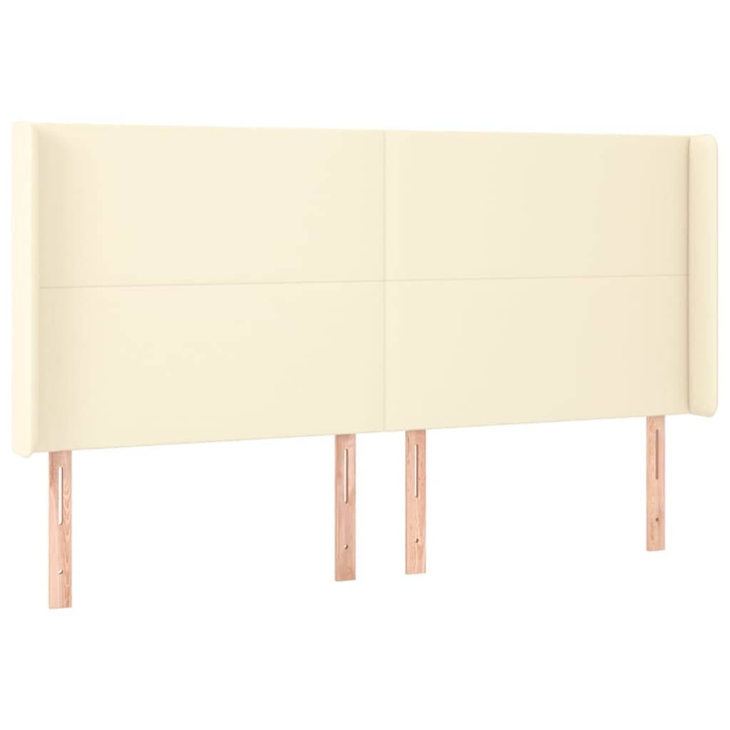 Uzglavlje s ušima krem 183x16x118/128 cm od umjetne kože